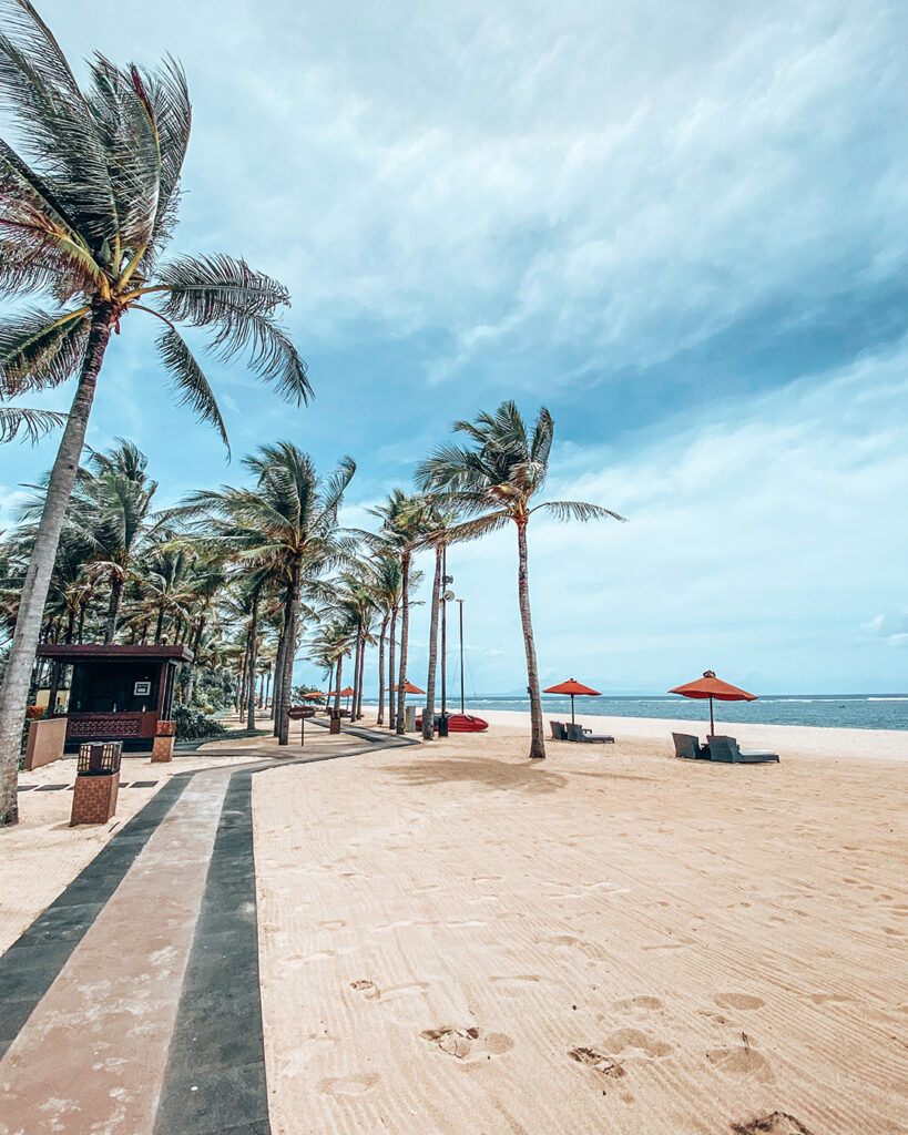 The private beach of the St.Regis Bali