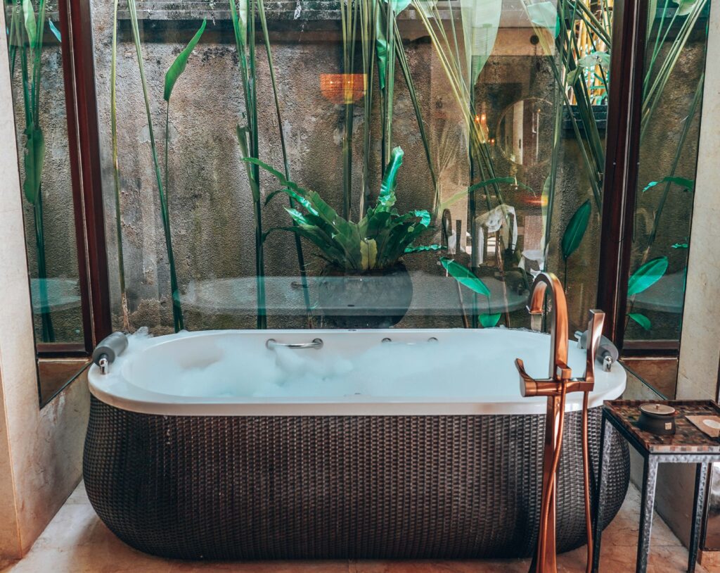 Bathroom - One bedroom river front pool villa at Mandapa, A Ritz-Carlton Reserve